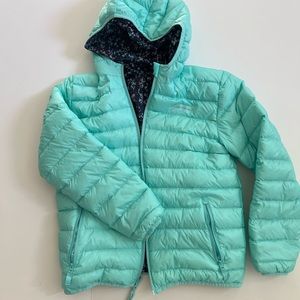 Eddie Bauer Girls Reversible Hooded Down Jacket